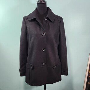 American Rag Black Wool Hooded Peacoat Large